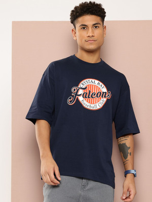 HARVARD Printed Men Round Neck Blue T-Shirt