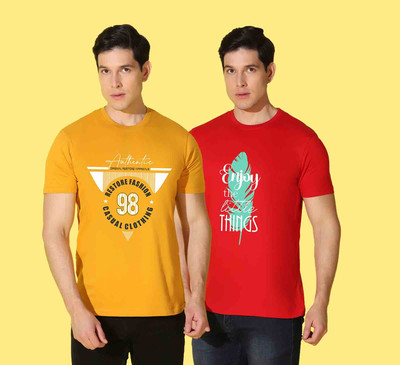 WOOSTRO Graphic Print Men Round Neck Multicolor T-Shirt