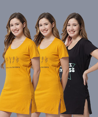 ANIXA Printed Women Round Neck Multicolor T-Shirt
