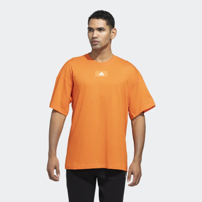 ADIDAS Printed Men Round Neck Orange T-Shirt