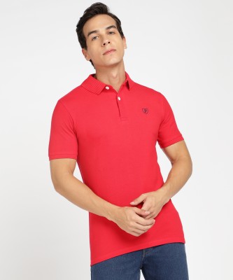 PROVOGUE Solid Men Polo Neck Red T-Shirt