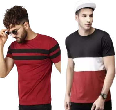 ATTITUDE START OF FASHION Graphic Print Men Round Neck Maroon T-Shirt