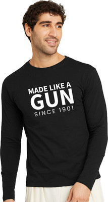 OrrganicChics Typography Men Round Neck Black T-Shirt