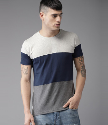 THUNDER PLANET Colorblock Men Round Neck Multicolor T-Shirt