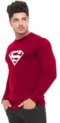 London Crew Printed Men Round Neck Maroon T-Shirt