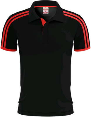 click n buy Striped Men Polo Neck Multicolor T-Shirt
