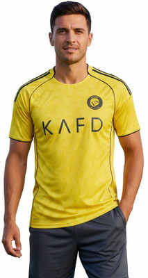 Smv Printed Men V Neck Yellow T-Shirt