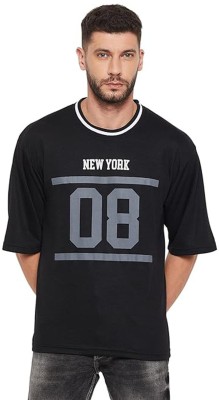 MANDAL COLLECTIONS Printed Men Round Neck Black T-Shirt