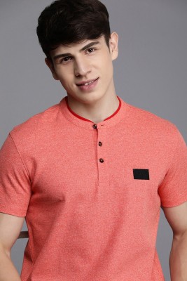 Allen Solly Solid Men Polo Neck Pink T-Shirt