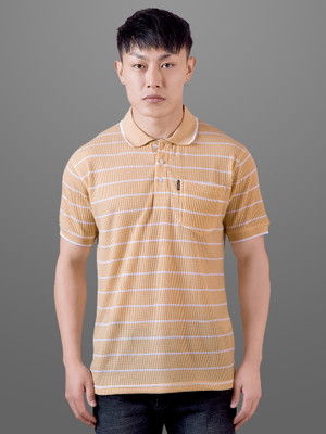 INVICTUS Self Design Men Polo Neck Beige T-Shirt