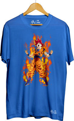 THE PRINT PLATTER Graphic Print Men Round Neck Light Blue T-Shirt