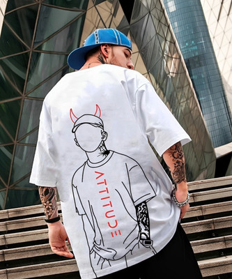 BUKKL Printed Men Round Neck White T-Shirt
