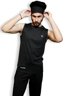 DESIGN EVERMORE Solid Men Round Neck Black T-Shirt