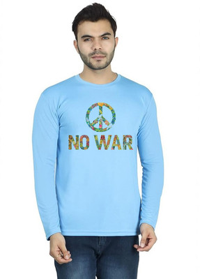 LV CARE Printed, Self Design Men Round Neck Blue T-Shirt
