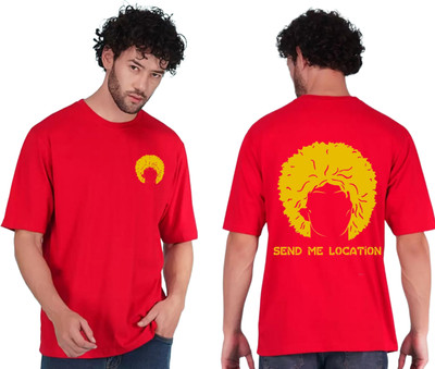 Be Crazyy Graphic Print Men Round Neck Red T-Shirt