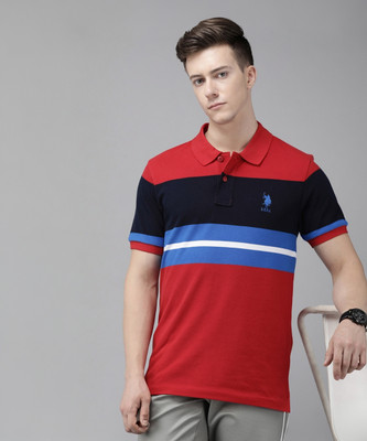 U.S. POLO ASSN. Solid Men Polo Neck Red T-Shirt