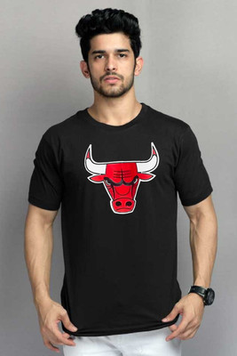 Clickwell Trend Printed Men Round Neck Black T-Shirt