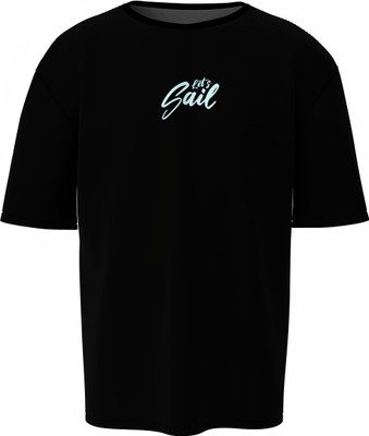 Hello Swanky Printed Men Round Neck Black T-Shirt