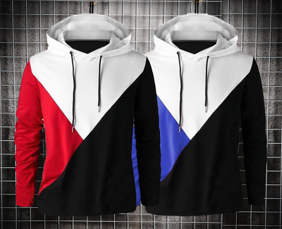 Try This Printed Men Hooded Neck Multicolor T-Shirt