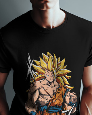 SteezonStore Graphic Print Men Round Neck Black T-Shirt