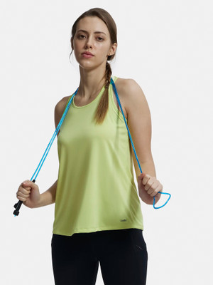 JOCKEY Casual Sleeveless Solid Women Green Top
