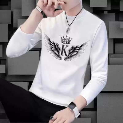 RCS Fashion Printed Men Round Neck White T-Shirt