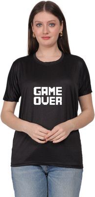 Gargelectronics Graphic Print Women Round Neck Black T-Shirt