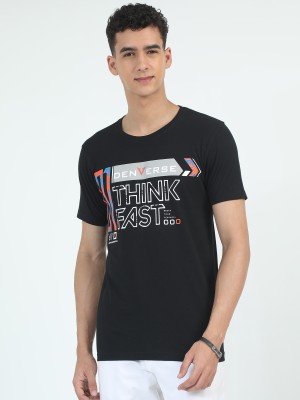 DENVERSE Printed Men Round Neck Black T-Shirt