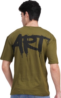 Fookre Typography Men Round Neck Green T-Shirt