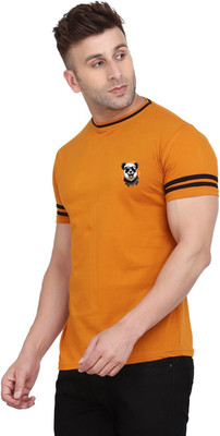 tfurnish Printed Men Round Neck Orange T-Shirt