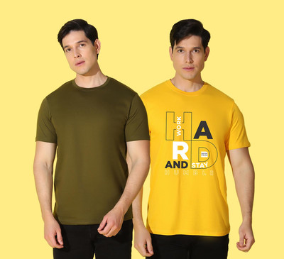 WOOSTRO Printed Men Round Neck Multicolor T-Shirt