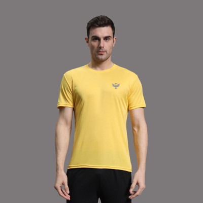 InkTees Solid Men Round Neck Yellow T-Shirt