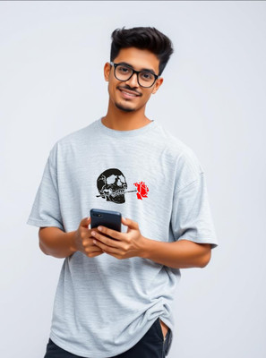 UrGear Printed Men Round Neck White T-Shirt