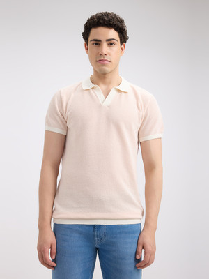 Pepe Jeans Solid Men Polo Neck Pink T-Shirt