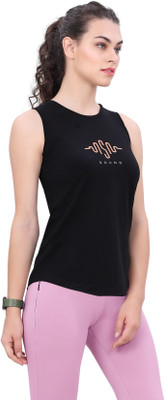 Lactra Graphic Print Women Round Neck Black T-Shirt