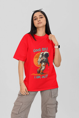 Stylewill Graphic Print Women Round Neck Red T-Shirt
