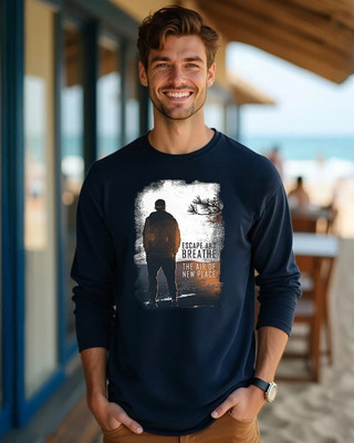 BEWAKOOF Printed Men Round Neck Blue T-Shirt