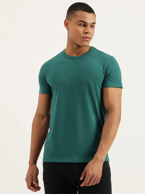 United Colors of Benetton Solid Men Crew Neck Green T-Shirt