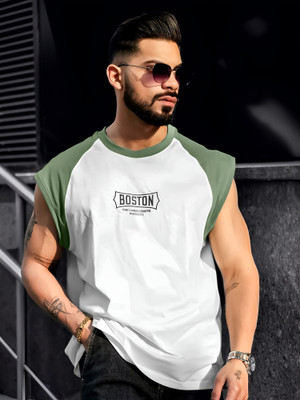 MANIAC Printed Men Round Neck Green T-Shirt