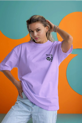 Moda Rapido Printed Women Round Neck Purple T-Shirt