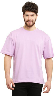 maaidheeya Solid Men Round Neck Purple T-Shirt