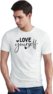 Seek Buy Love Graphic Print Men Round Neck White T-Shirt