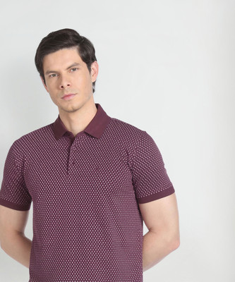 ARROW Printed Men Polo Neck Red T-Shirt
