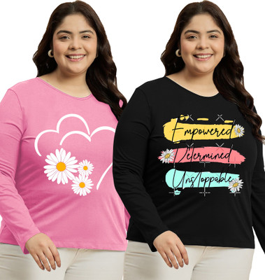 Elite soul Typography Women Round Neck Multicolor T-Shirt