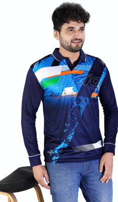 click n buy Solid Men Polo Neck Dark Green T-Shirt