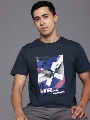 HRX by Hrithik Roshan Printed Men Round Neck Blue T-Shirt