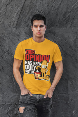 Zasu Fashion Printed, Typography Men Round Neck Yellow T-Shirt
