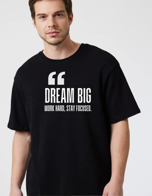 KS IMPEX Self Design Men Round Neck Black T-Shirt