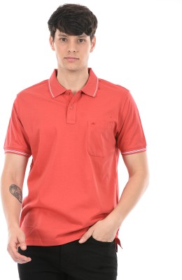 MONTE CARLO Solid Men Polo Neck Red T-Shirt