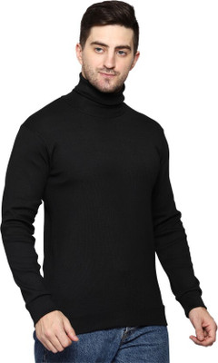 Shunit creation Solid High Neck Casual Men White Sweater